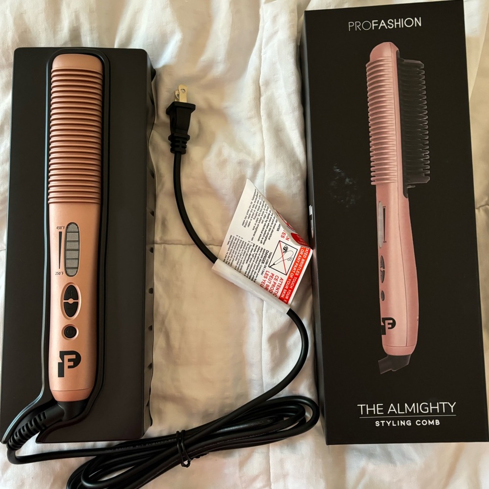 PROFASHION heated styling comb! Straightens and curls using safe heat! BRAND NEW
